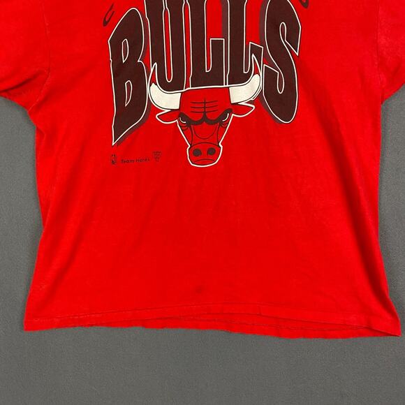 VTG Chicago Bulls T-Shirt Mens 2XL Red Single Stitch Hanes Beefy NBA USA 90s - Picture 7 of 14